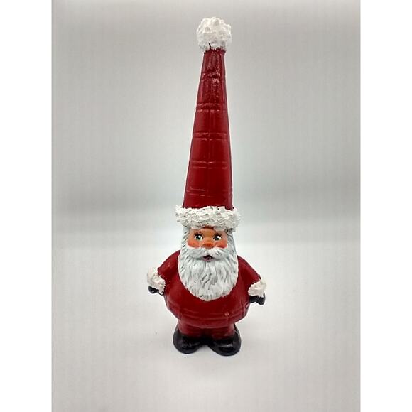 Classic Santa Gnomes Resin Figurine 6" Tall Red Pointy Hat - Picture 2 of 8